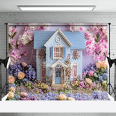 Lofaris Floral Garden Fancy House Spring Photo Bacckdrop